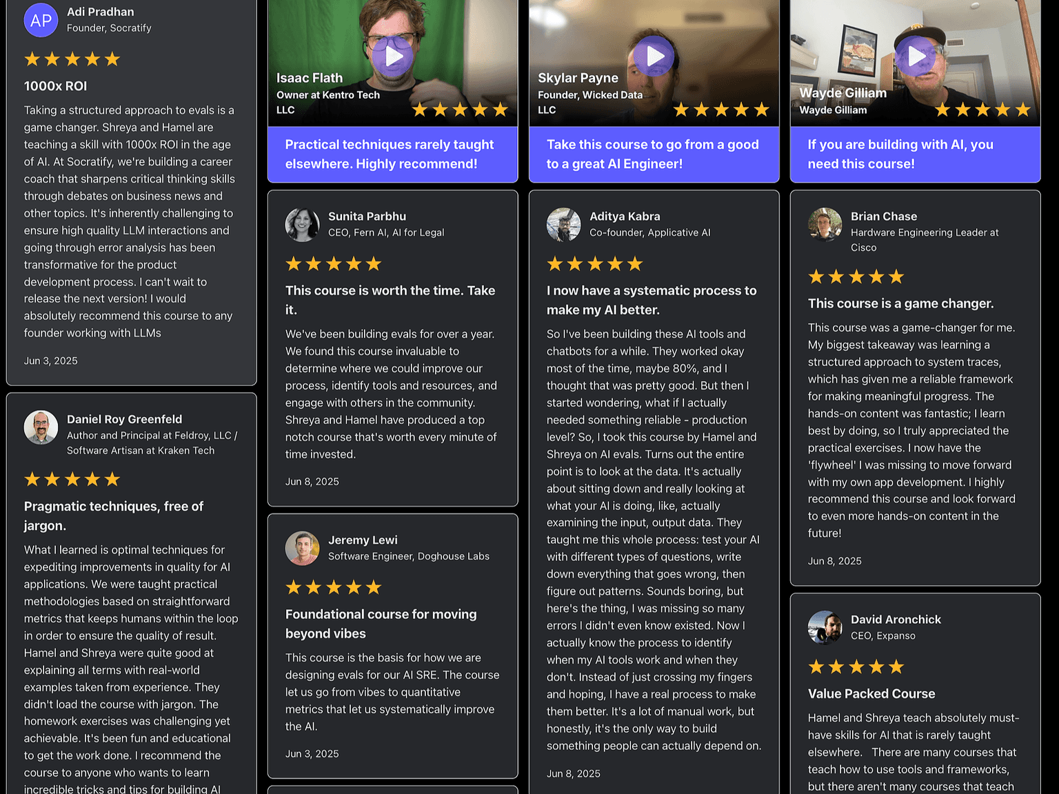 See more testimonials at https://bit.ly/eval-reviews