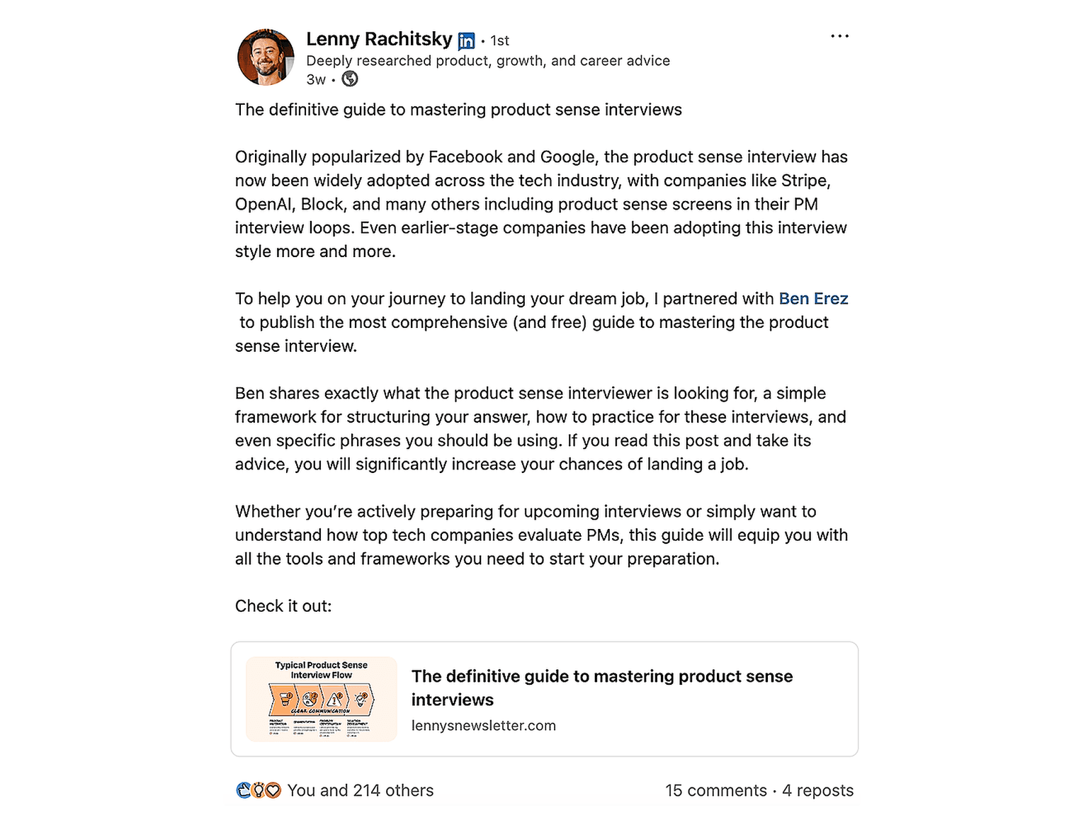 My product sense guest post on Lenny's Newsletter