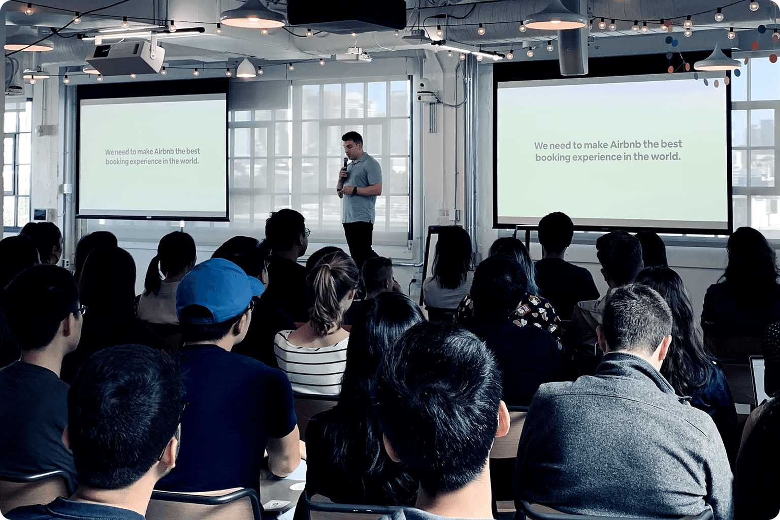 Brian Chesky sharing Ryan's work at Airbnb